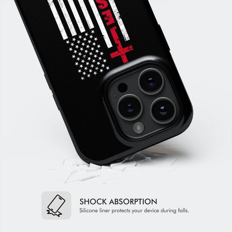 Patriotic phone cases: Jesus word cross with American flag Christian case