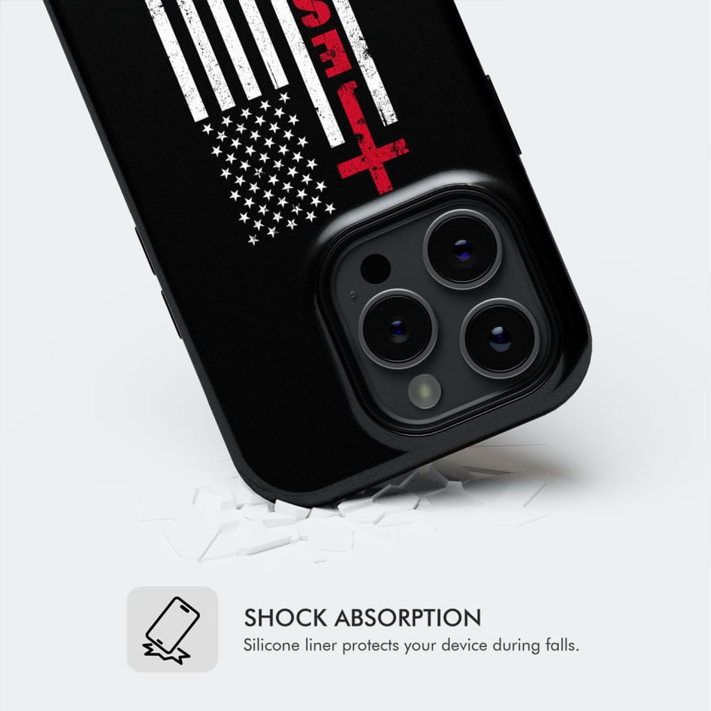 Patriotic phone cases: Jesus word cross with American flag Christian case