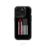 Patriotic phone cases: Jesus word cross with American flag Christian case iPhone 15 Pro / Tough