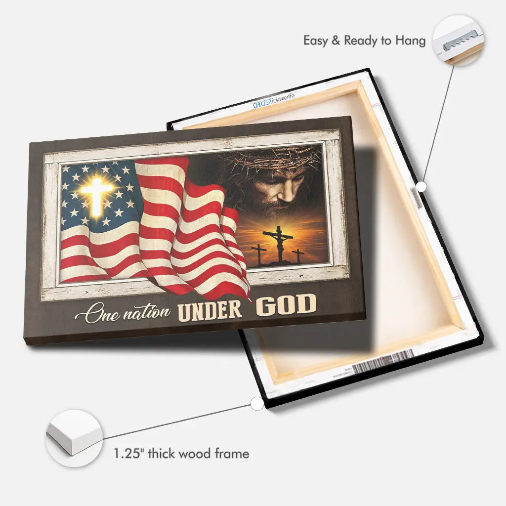 Patriotism Christian One Nation Under God Wall Art Canvas