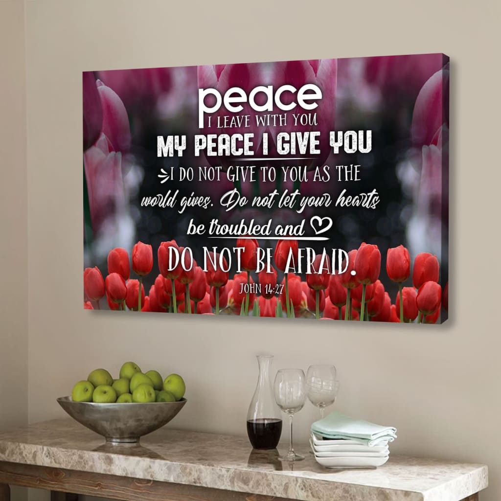 Peace I Leave With You John 14:27 Christian Wall Art Canvas