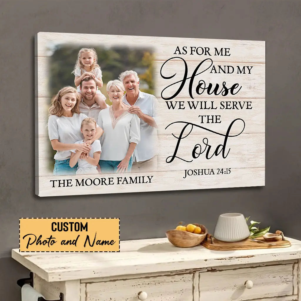 Joshua 24:15 as for Me and My House Wall Art Canvas