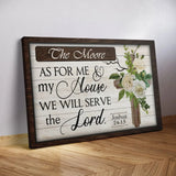 Personalized ’As For Me And My House We Will Serve The Lord’ Wall Art Canvas With Custom Family Name