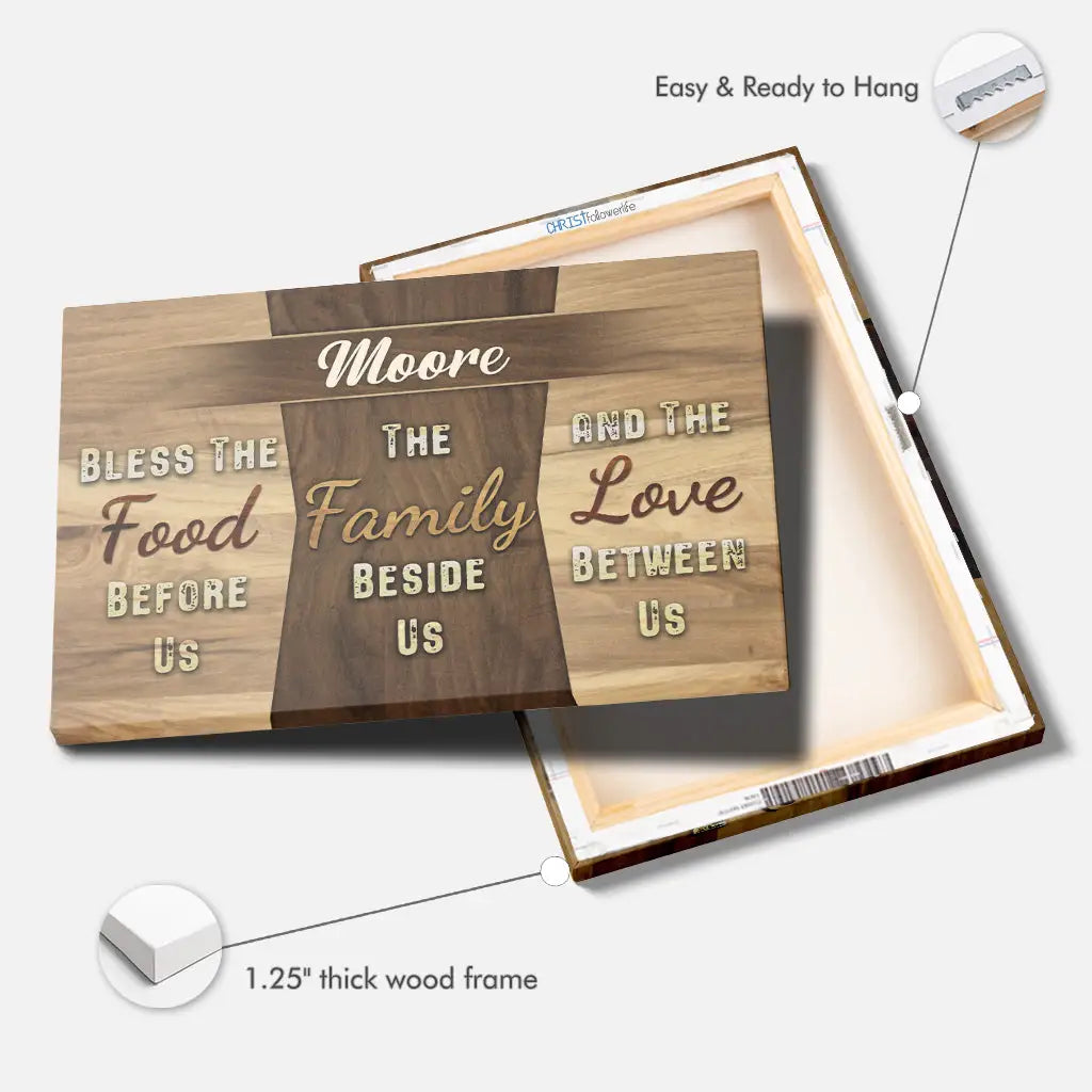 Personalized Bless the Food Before Us Custom Family Name Wall decor