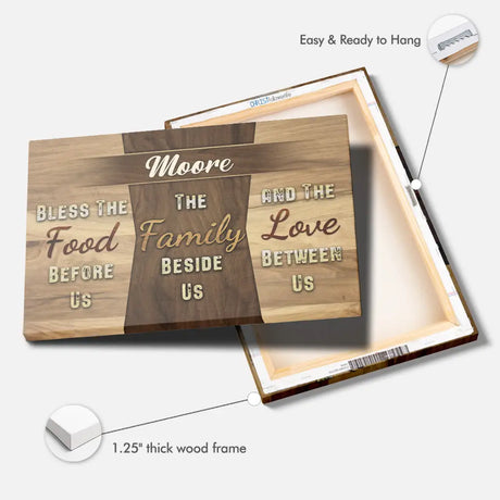 Personalized Bless the Food Before Us Custom Family Name Wall decor