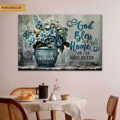Scripture wall art print for Christian homes, inspirational faith and religion-based family gift.