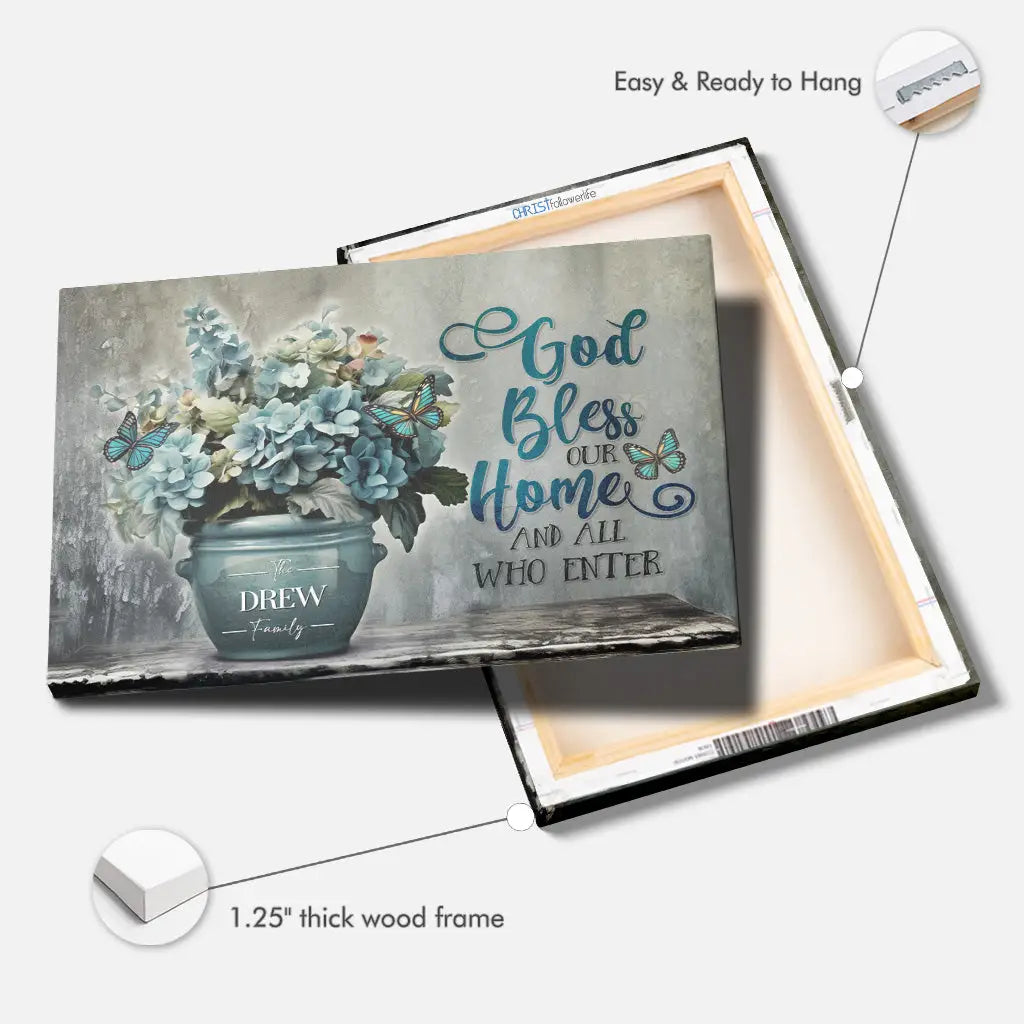 Custom Christian wall art with Bible verse, Jesus-inspired, faith-based family canvas print.
