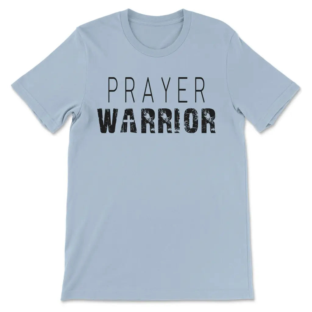 Personalized Prayer Warrior T-shirt With Custom Name or Church Name Light Blue / S