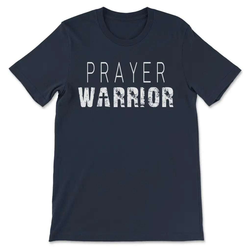 Personalized Prayer Warrior T-shirt With Custom Name or Church Name Navy / S
