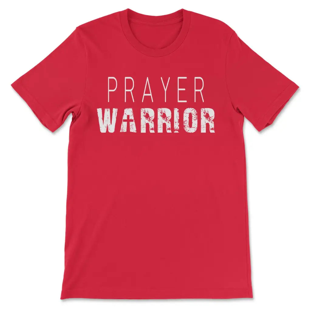 Personalized Prayer Warrior T-shirt With Custom Name or Church Name Red / S