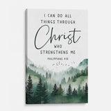 I Can Do All Things Through Christ Philippians 4:13 mountain wall art canvas print