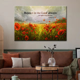 Philippians 4:4 Rejoice in the Lord Always Poppies Wall Art Canvas