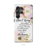 Philippians 4:6 Don’t Worry About Anything Bible Verse Phone Case Samsung Galaxy S25 Ultra / Tough Case