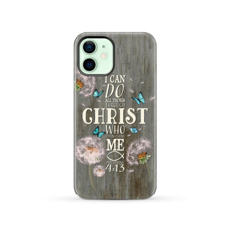 Philippians 4:13 I can do all things through Christ Bible verse phone case iPhone 12 / Tough