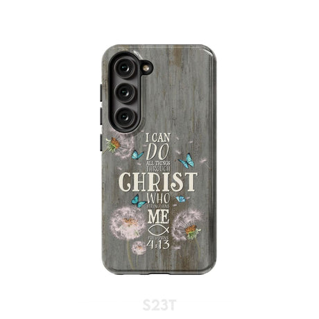 Philippians 4:13 I can do all things through Christ Bible verse phone case Samsung Galaxy S23 (Not for FE) / Tough