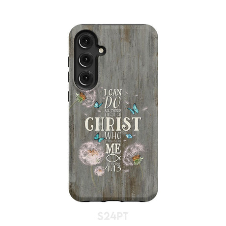 Philippians 4:13 I can do all things through Christ Bible verse phone case Samsung Galaxy S24 Plus / Tough