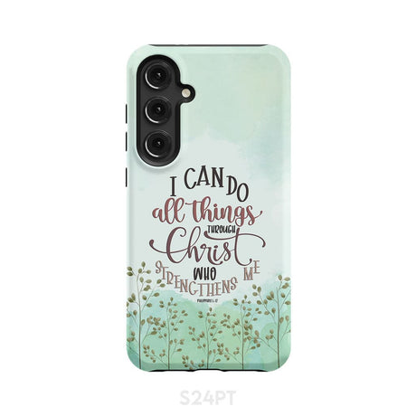 Philippians 4:13 I can do all things through Christ phone case Samsung Galaxy S24 Plus / Tough