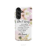 Philippians 4:6 Don’t worry about anything Bible verse phone case Samsung Galaxy S24 / Tough