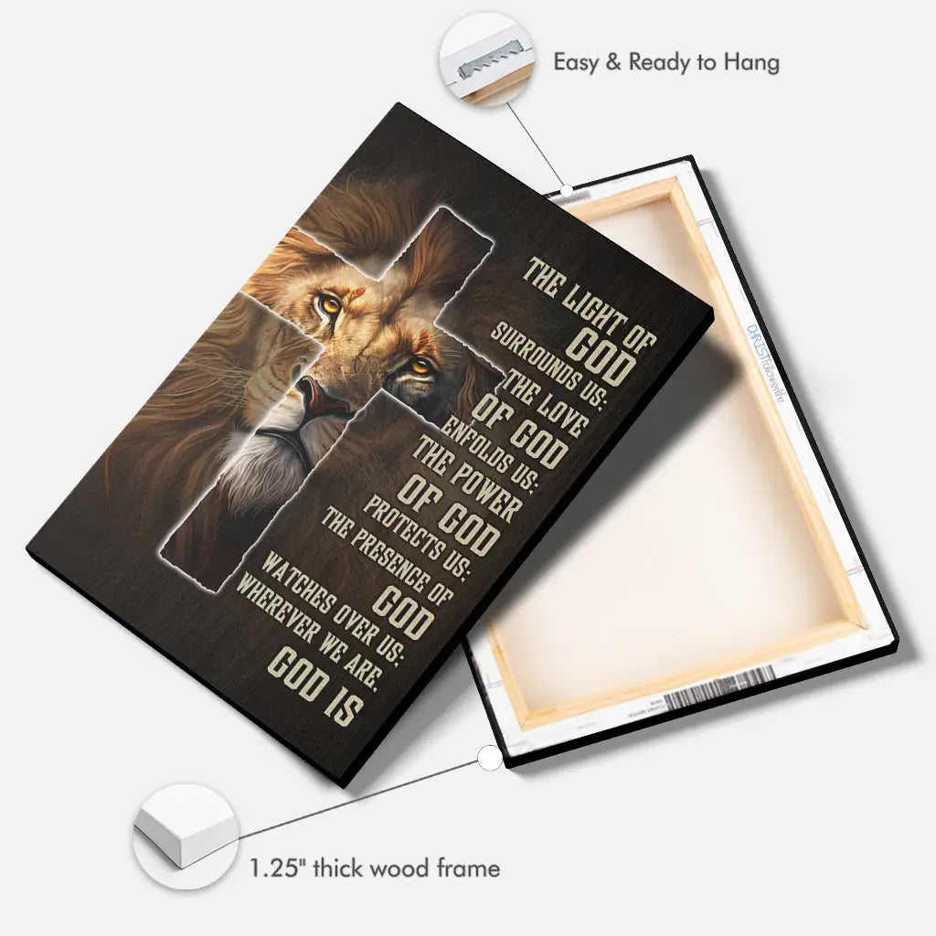 God’s presence and love wall art, Christian warrior and Lion of Judah, inspirational Scripture decor.