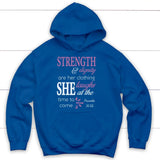 Proverbs 31:25 Strength And Dignity Are Her Clothing Hoodie Royal Blue / S