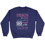 Proverbs 31:25 Strength And Dignity Are Her Clothing Sweatshirt Purple / S