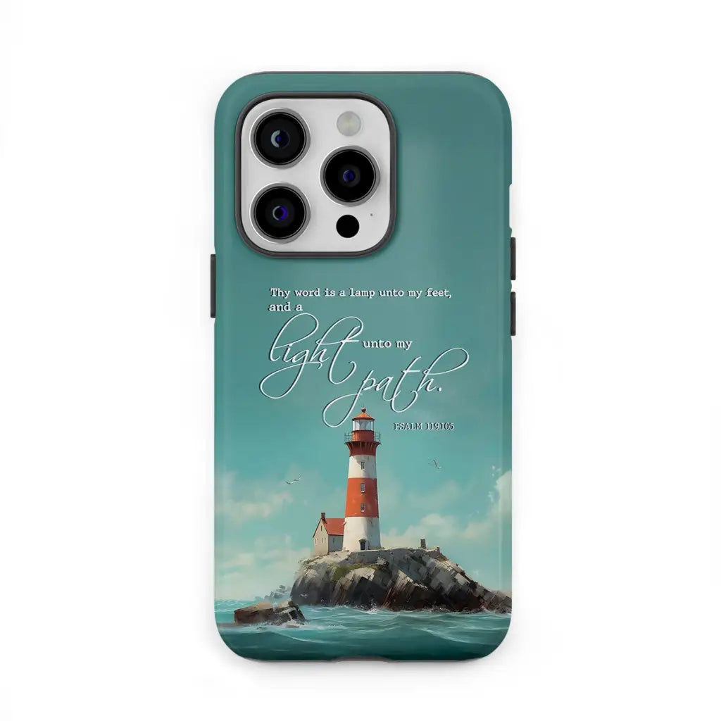 Psalm 119:105 Thy Word is a Lamp Lighthouse Phone Case