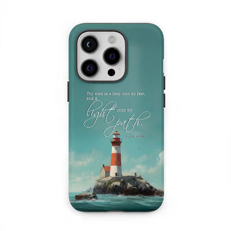 Psalm 119:105 Thy Word is a Lamp Lighthouse Phone Case
