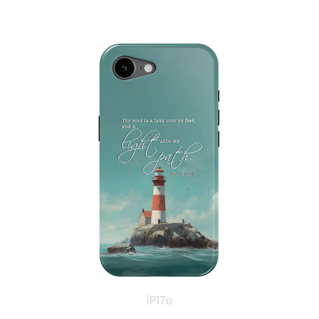 Psalm 119:105 Thy Word Is A Lamp Lighthouse Phone Case iPhone 17e / Tough Case