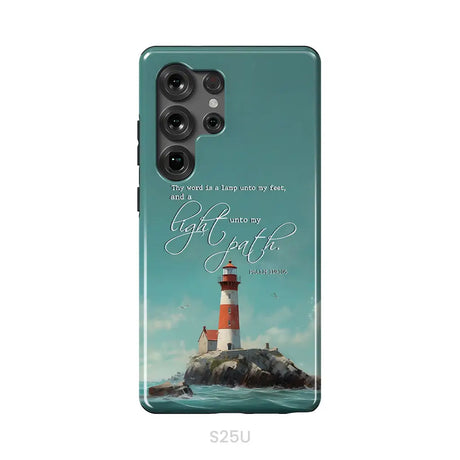 Psalm 119:105 Thy Word Is A Lamp Lighthouse Phone Case Samsung Galaxy S25 Ultra / Tough Case