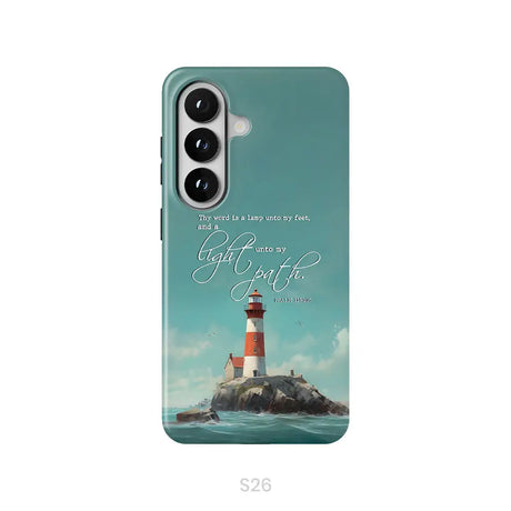 Psalm 119:105 Thy Word Is A Lamp Lighthouse Phone Case Samsung Galaxy S26 / Tough Case