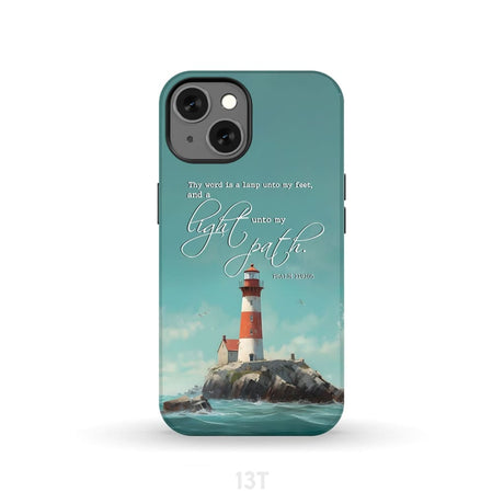 Psalm 119:105 Thy Word is a Lamp Lighthouse Phone Case iPhone 13 / Tough