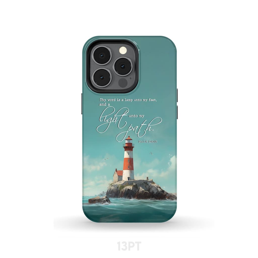 Psalm 119:105 Thy Word is a Lamp Lighthouse Phone Case iPhone 13 Pro / Tough