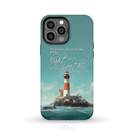 Psalm 119:105 Thy Word is a Lamp Lighthouse Phone Case iPhone 13 Pro Max / Tough