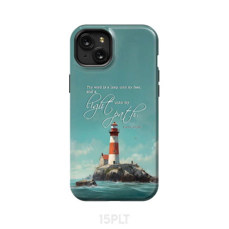 Psalm 119:105 Thy Word is a Lamp Lighthouse Phone Case iPhone 15 Plus / Tough