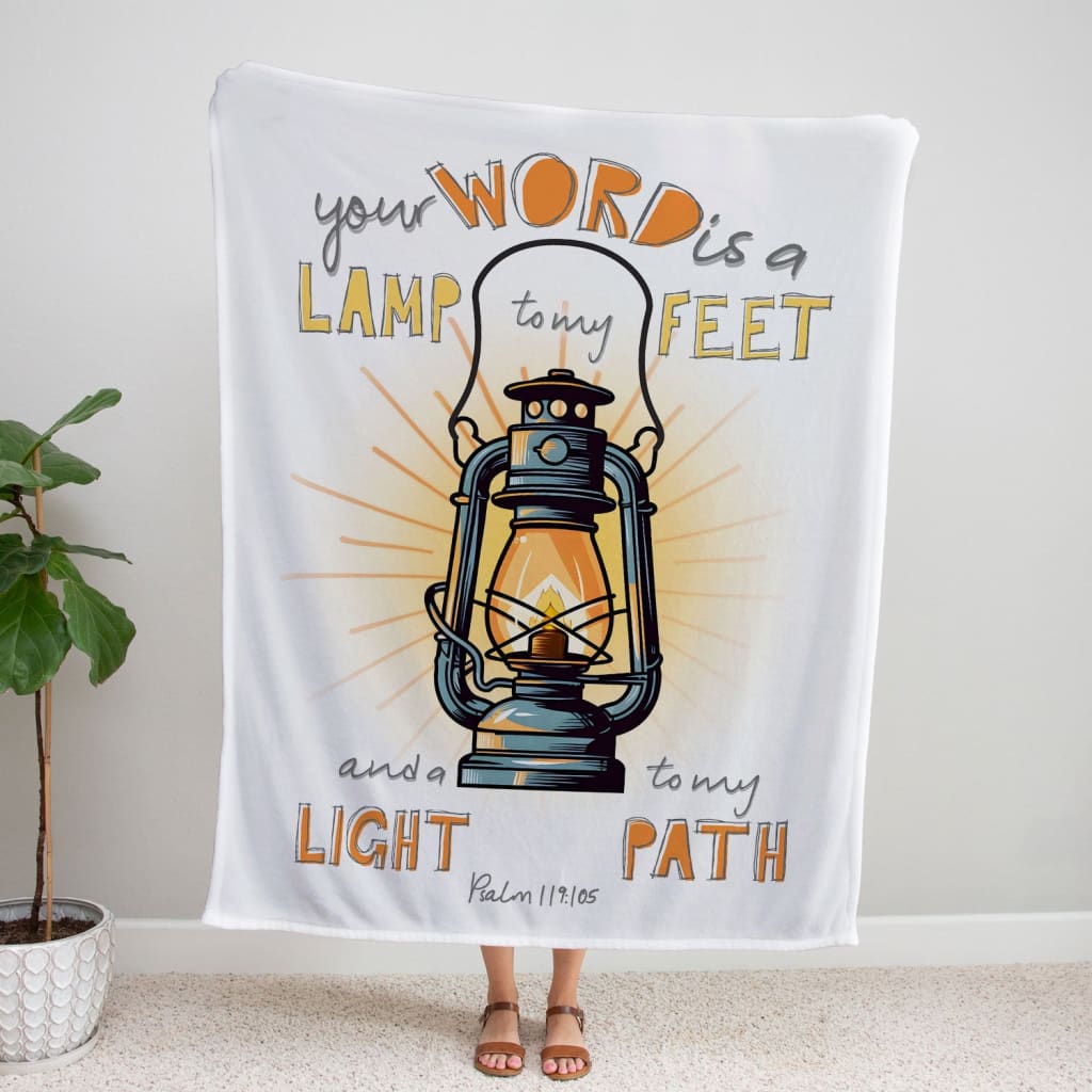 Your Word is a Lamp to My Feet Psalm 119:105 Christian Blanket