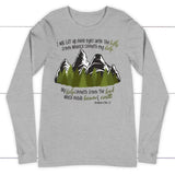 Psalm 121:1-2 I Will Lift Up Mine Eyes Unto the Hills Long Sleeve Shirt Athletic Heather / S
