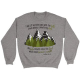 Psalm 121:1-2 I Will Lift Up Mine Eyes Unto the Hills Sweatshirt Sport Grey / S