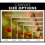 Canvas option - Religious wall art canvas with Psalm 16:11, butterfly, and flowers, "Fullness of Joy," perfect for Christian homes.