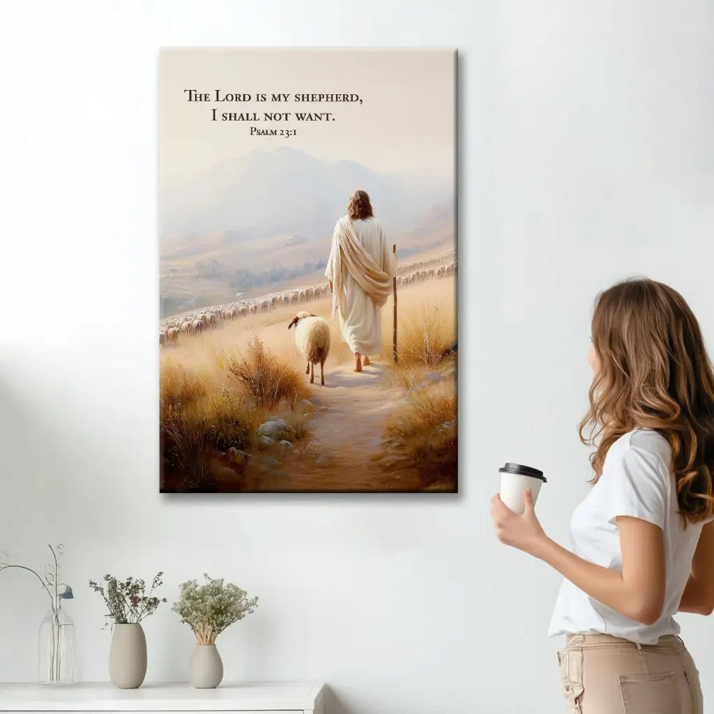 Faith-inspired scripture canvas celebrating God’s protection and daily care.