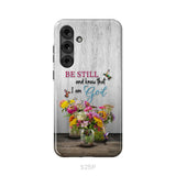 Psalm 46:10 Be Still and Know Hummingbirds Vase of Flowers Phone Case Samsung Galaxy S25 Plus / Tough Case