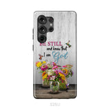 Psalm 46:10 Be Still and Know Hummingbirds Vase of Flowers Phone Case Samsung Galaxy S25 Ultra / Tough Case