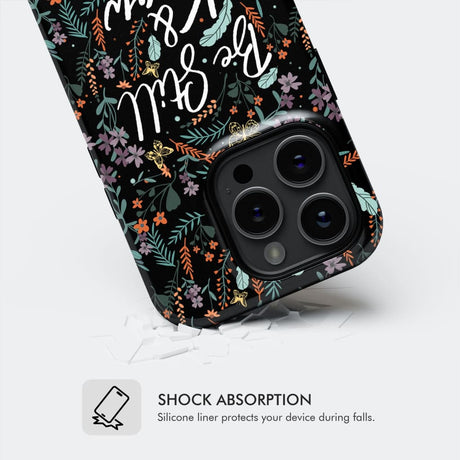 Psalm 46:10 Be still and know Wildflowers butterflies Christian phone case