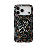 Psalm 46:10 Be still and know Wildflowers butterflies Christian phone case iPhone 17 Pro Max / Tough Case