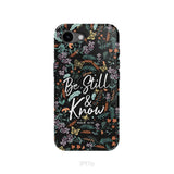 Psalm 46:10 Be still and know Wildflowers butterflies Christian phone case iPhone 17e / Tough Case