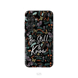 Psalm 46:10 Be still and know Wildflowers butterflies Christian phone case Samsung Galaxy S25 / Tough Case