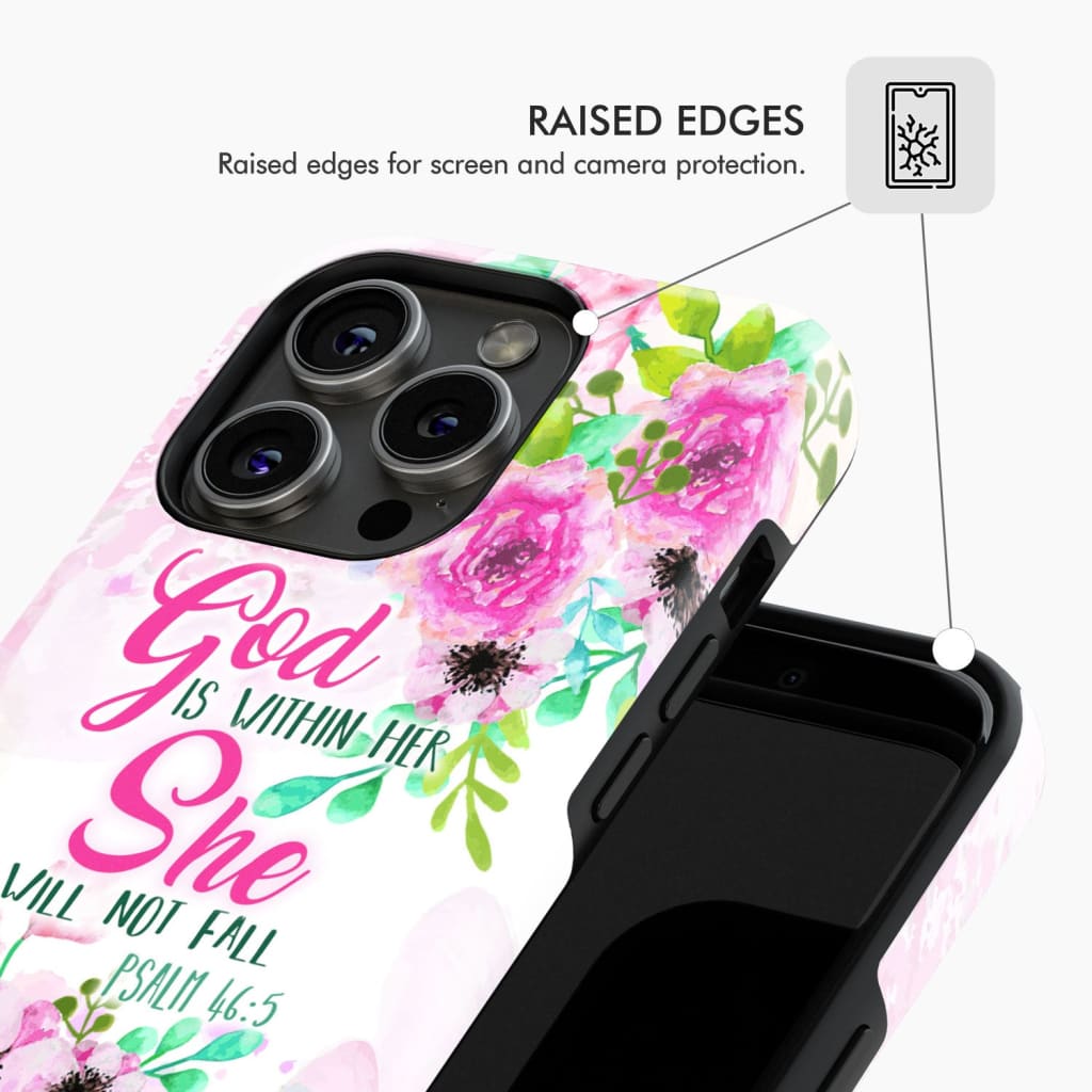 Psalm 46:5 God is within her She will not fall phone case Christian cases