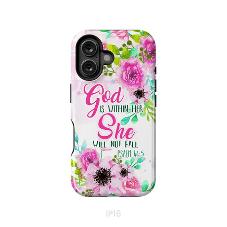 Psalm 46:5 God is within her She will not fall phone case Christian phone cases iPhone 16 / Tough Case