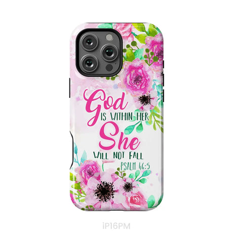 Psalm 46:5 God is within her She will not fall phone case Christian phone cases iPhone 16 Pro Max / Tough Case