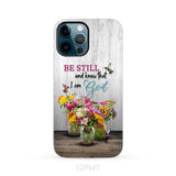 Psalm 46:10 Be Still and Know Hummingbirds Vase of Flowers Phone Case iPhone 12 Pro Max / Tough