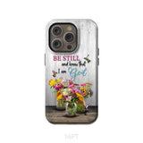 Psalm 46:10 Be Still and Know Hummingbirds Vase of Flowers Phone Case iPhone 14 Pro / Tough
